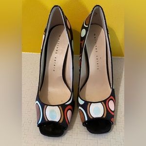 Martinez Valero Peep Toe Pumps